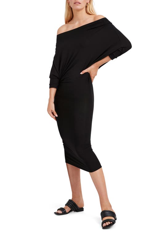 Marcella Julia Off The Shoulder Jersey Dress In Black