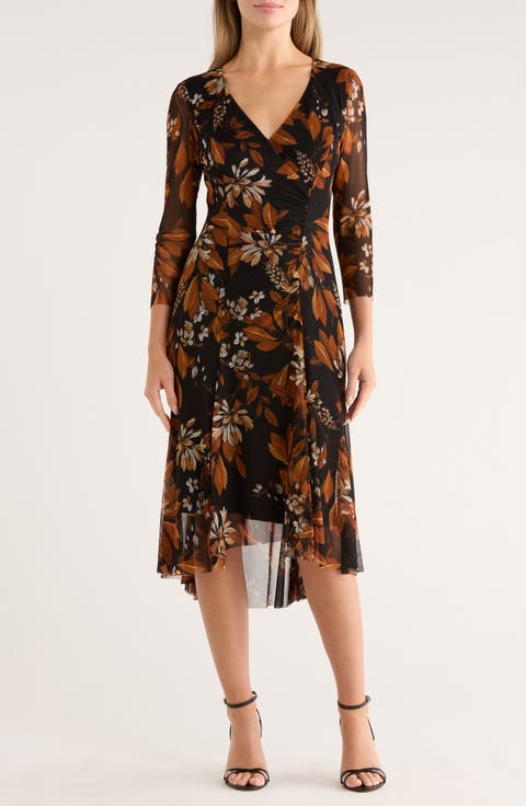 Mesh Wrap Style Dress