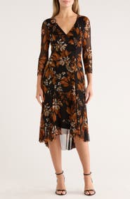 Connected Apparel Mesh Wrap Style Dress