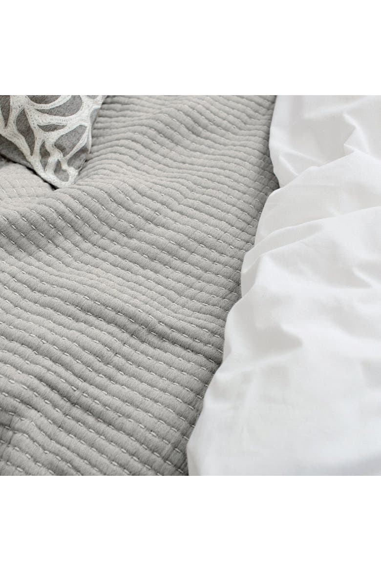 Lida Ash 100% Cotton Queen Bed Coverlet, Alternate, color, Gray