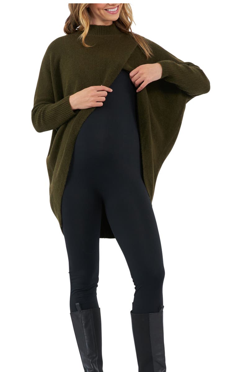 Ripe Maternity Hallie Cross Over Knit, Alternate, color, Khaki