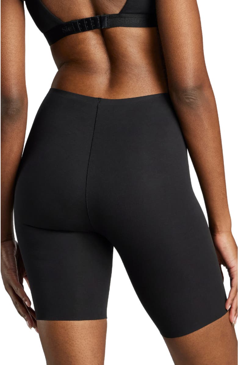 Siella Organic Cotton No-Show Mid-Thigh Short, Alternate, color, Black