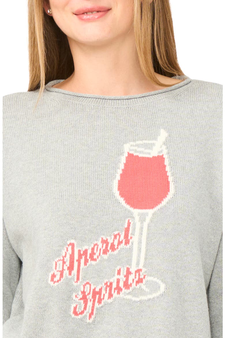 Aperol Spritz Jacquard Sweater, Alternate, color, LIGHT HEATHER GREY