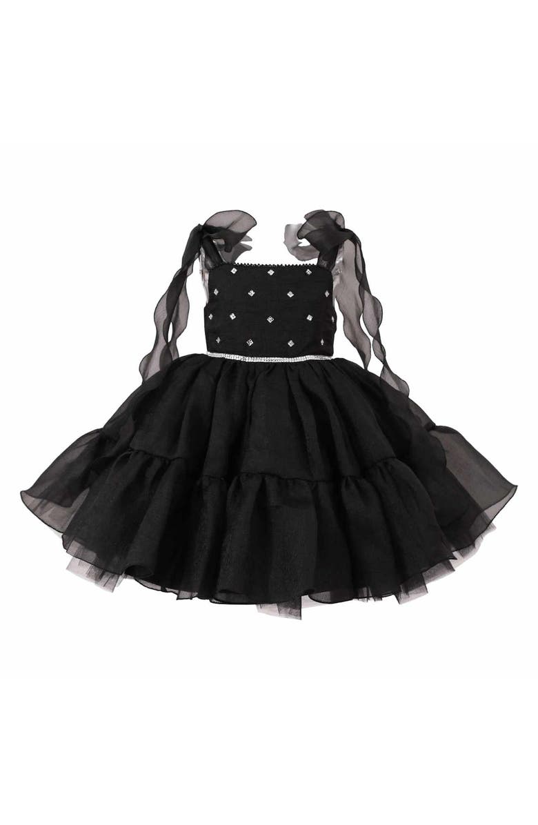 Tulleen Ruffled Party Dress, Alternate, color, Black