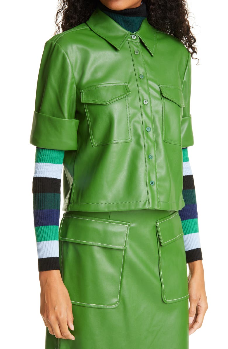 STAUD Rue Faux Leather Top, Alternate, color, 