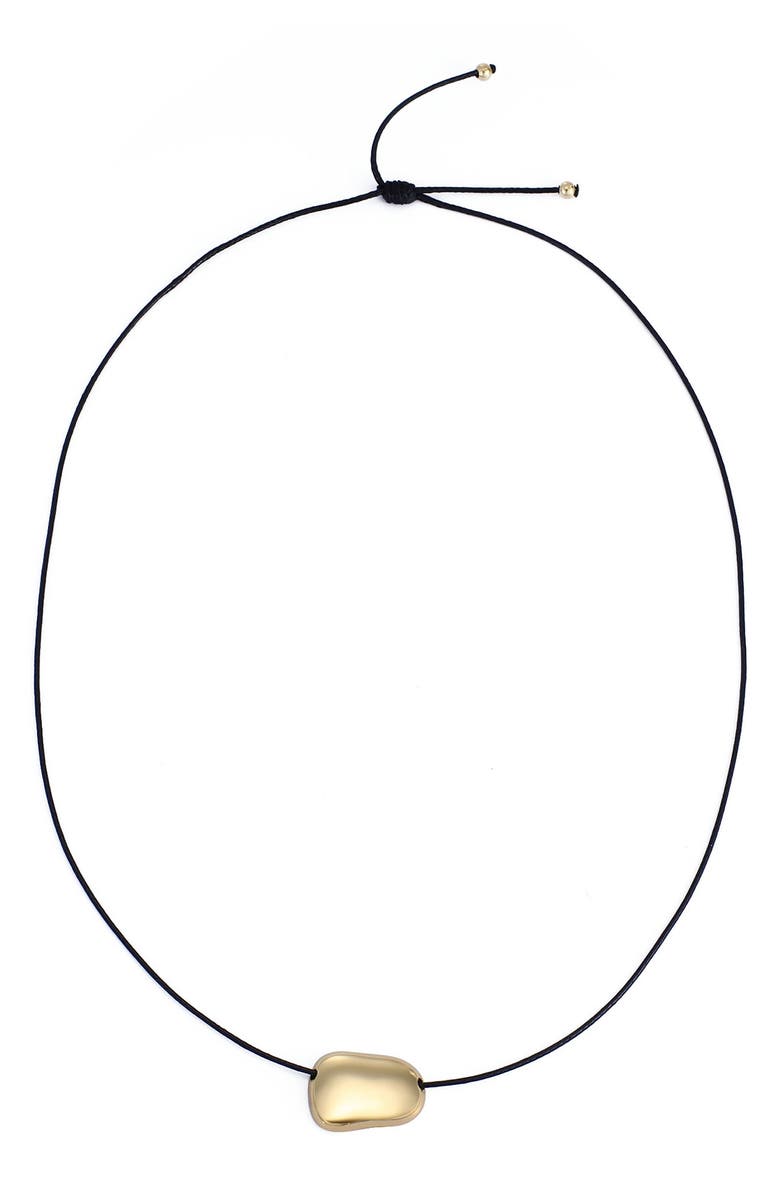 Adornia 18K Gold Plated Pebble Pendant Necklace, Alternate, color, Gold/ Black