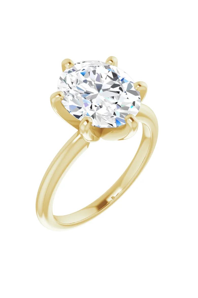 3 Ct Oval Moissanite Solitaire Engagement Ring 14k Gold, Alternate, color, 14k Yellow Gold
