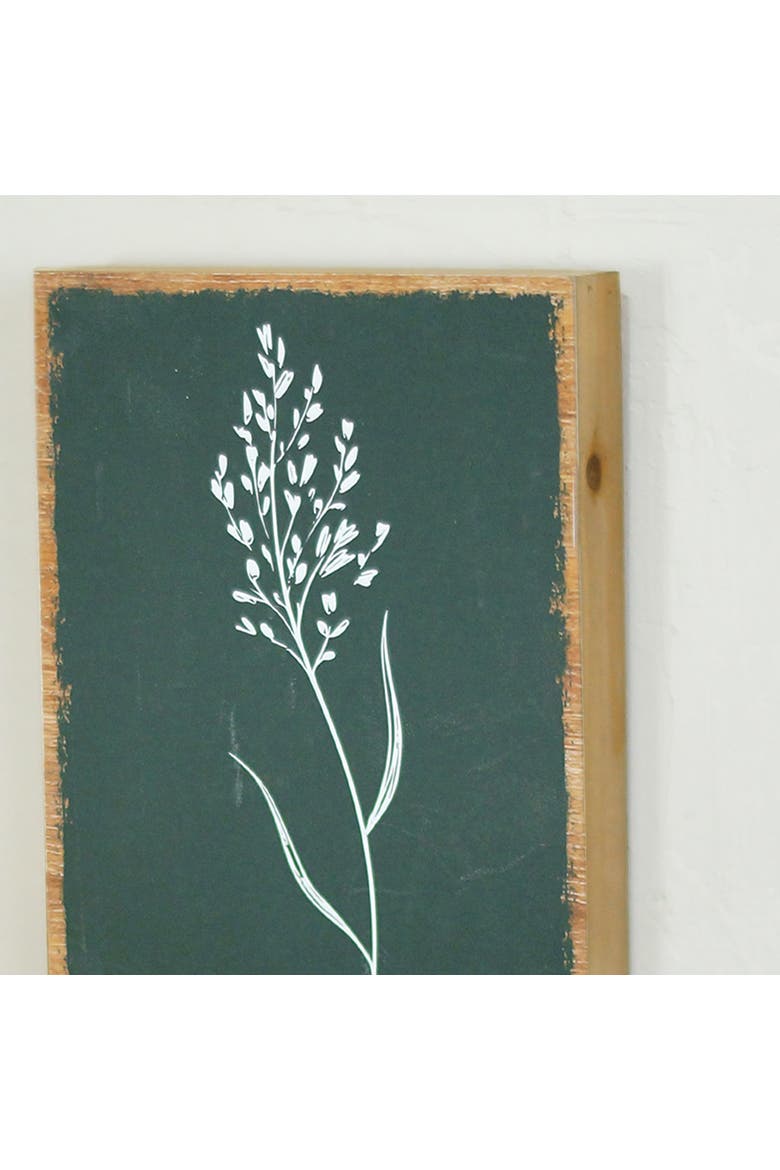 Wood 9.5 Inch Green Floral Pattern Wall Art, Decorative Wooden Wall Décor Accent, Alternate, color, Green