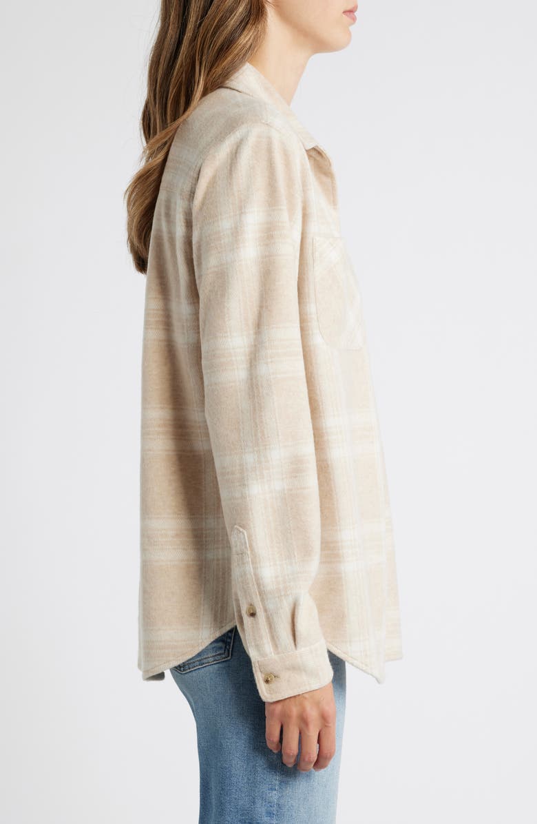 beachlunchlounge Sally Plaid Shacket, Alternate, color, Oatmeal Cream