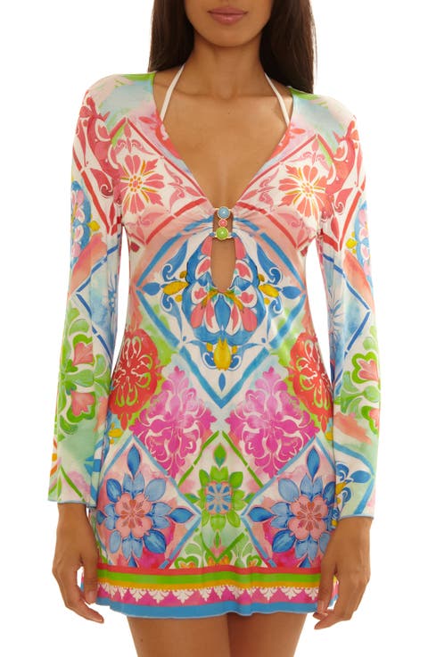 Mijas Long Sleeve Knit Cover-Up Tunic