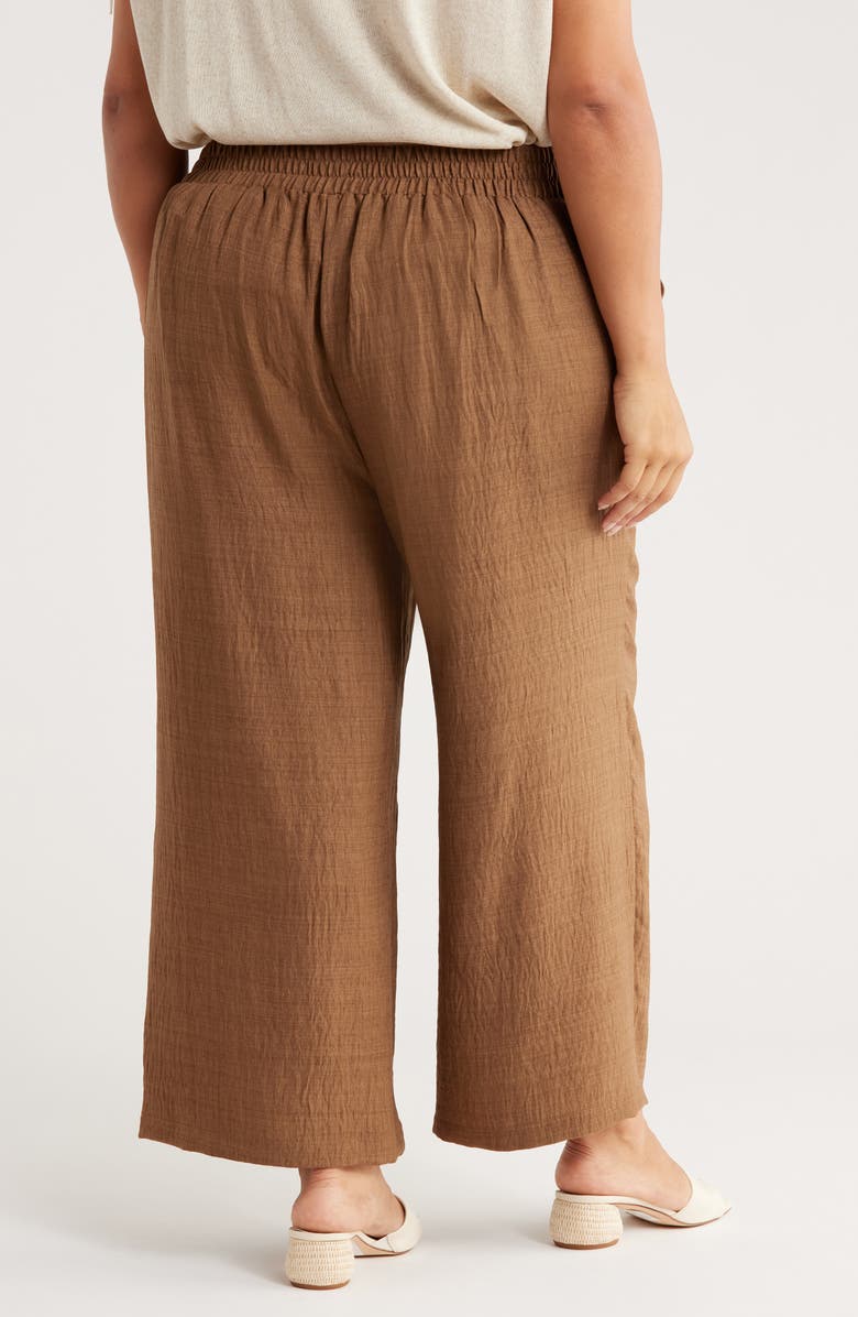 MAX STUDIO Textured Wide Leg Crop Pants, Alternate, color, Ht Umber