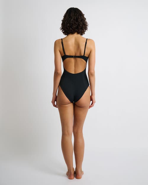 Onia Belle Ribbed One-piece Swimsuit In Black