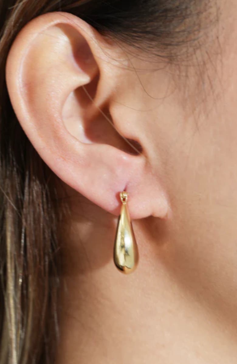 Argento Vivo Sterling Silver Chunky Huggie Hoop Earrings, Alternate, color, Gold