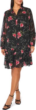 CeCe Ruffle Tiered Shirtdress
