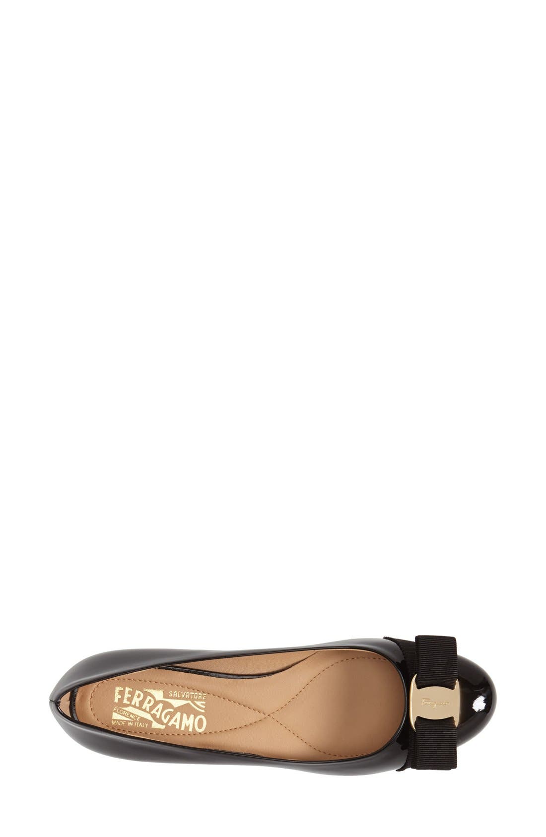 Varina Leather Flat, Alternate, color, NERO PATENT/ GOLD