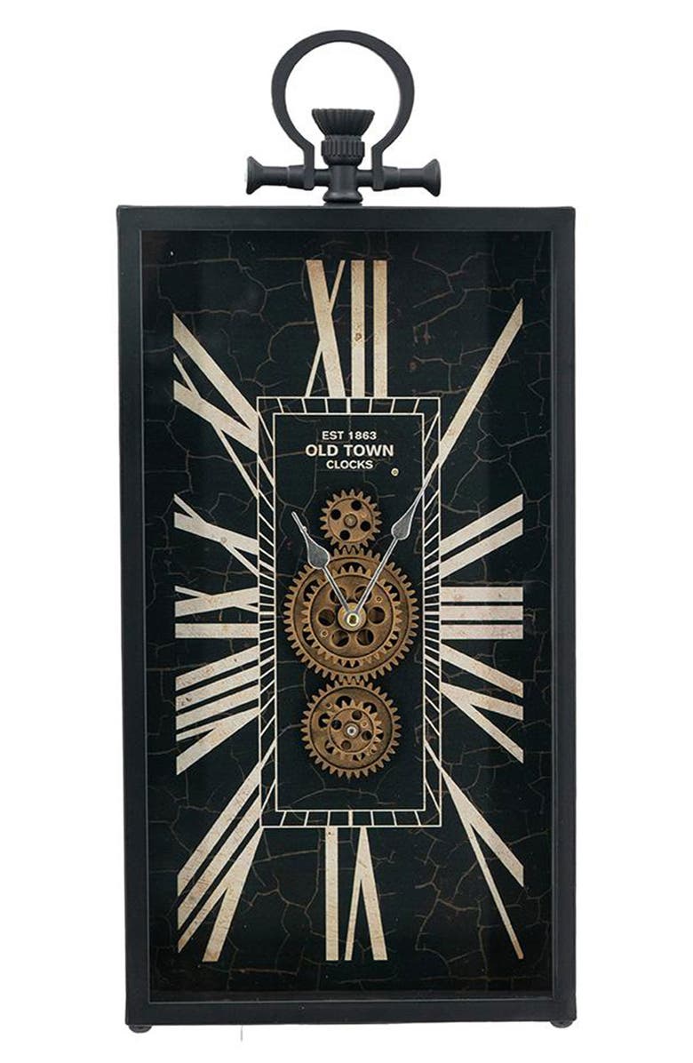 A & B Home Decorative Vertical Gear Table Clock, Main, color,