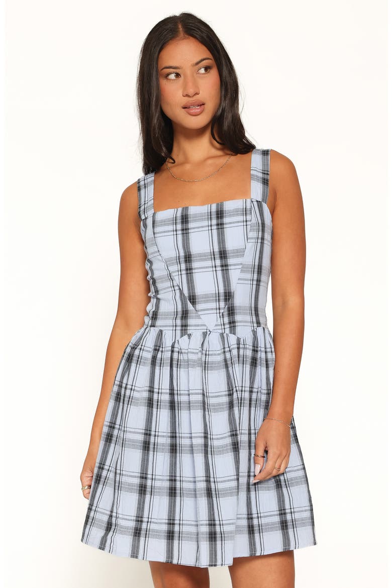 Kepler Plaid A-Line Minidress, Alternate, color, ICY BLUE PLAID