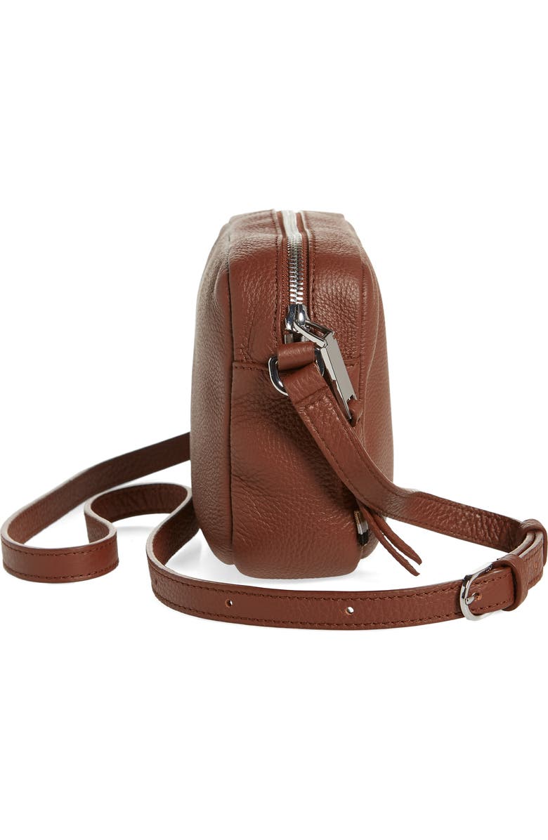 BOSS Scarlet Leather Crossbody Bag, Alternate, color, Open Brn