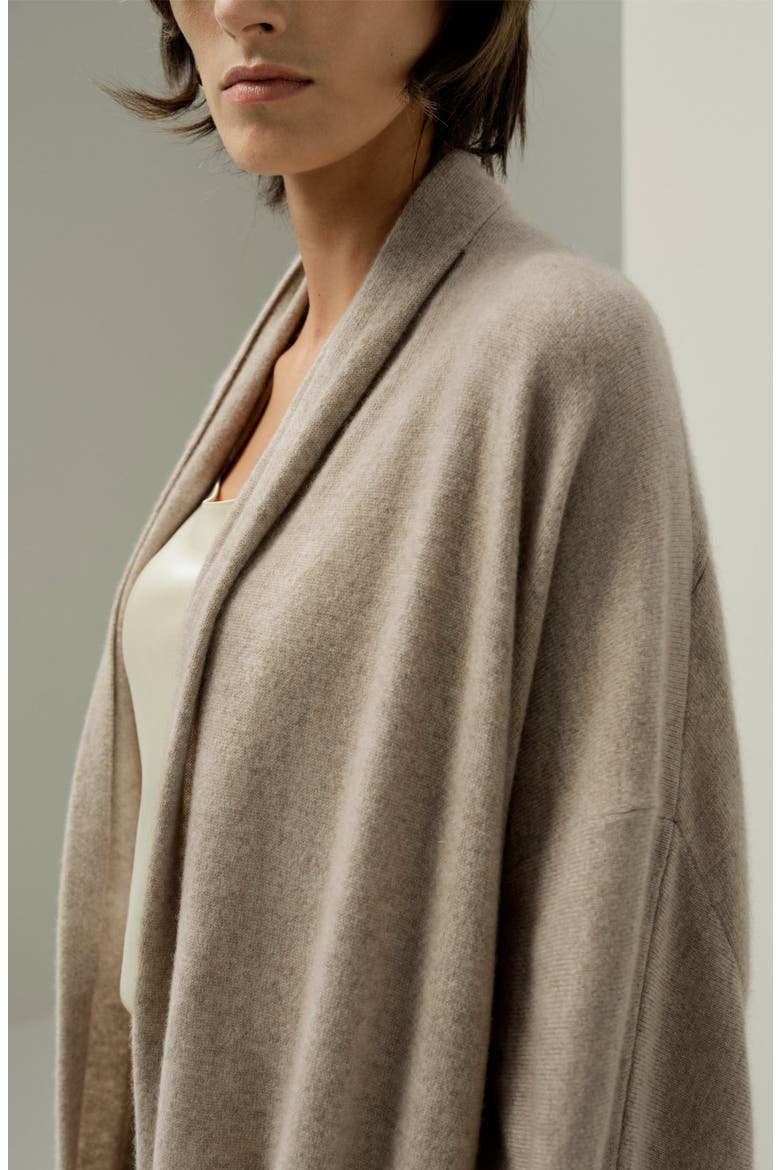 Women's Calf-Length Cashmere Cardigan, Alternate, color, Gravel