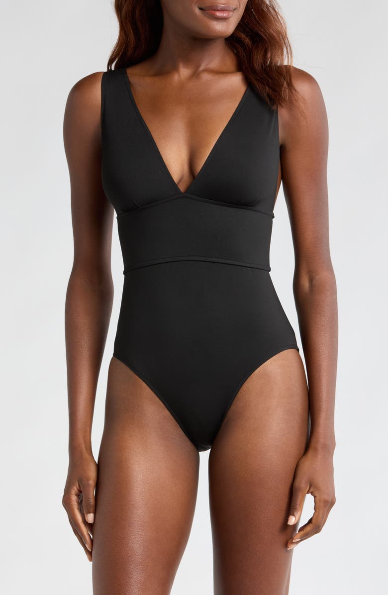 BONDI BORN Victoria One-Piece Swimsuit, Main, color, Black