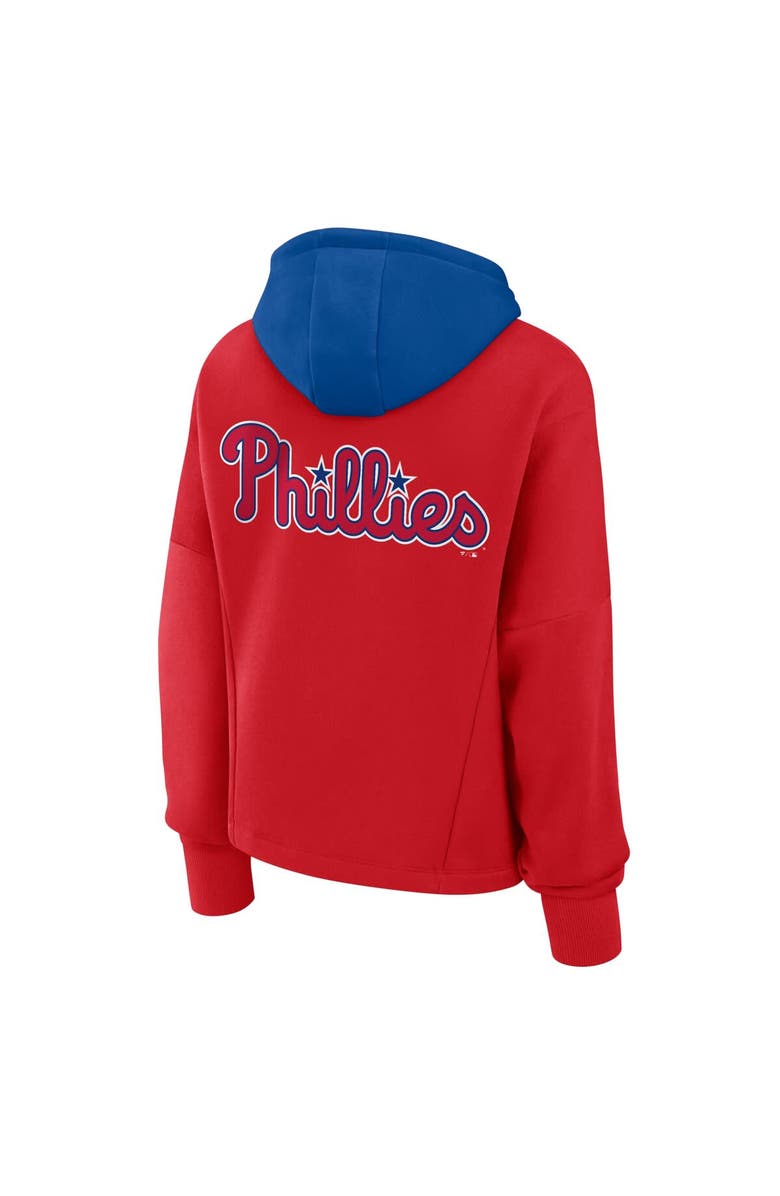 FANATICS Women's Fanatics Red Philadelphia Phillies Oversized High Hip Legacy Fleece Pullover Hoodie, Alternate, color, Red
