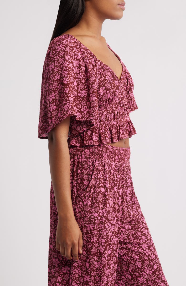 Rip Curl Beach Party Flutter Sleeve Top, Alternate, color, Hot Pink