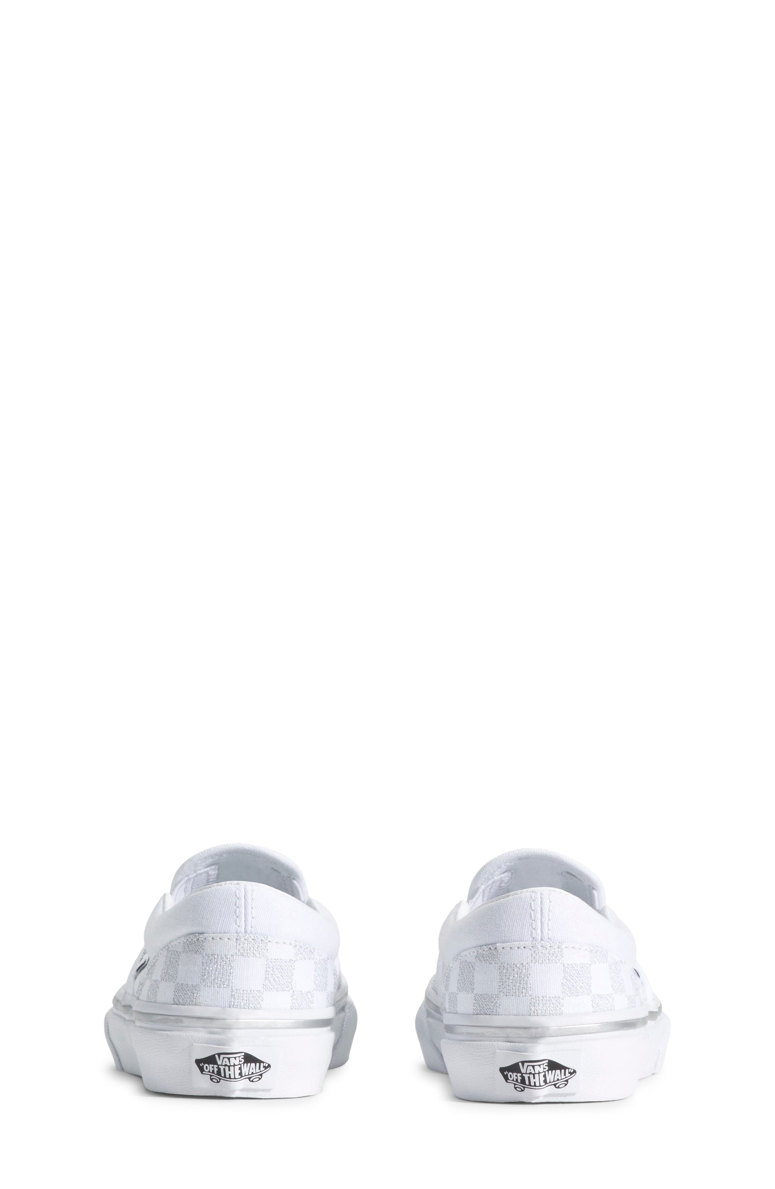 Vans Kids
 Classic Metallic Slip-On Sneaker, Alternate, color, Metallic Checkrboard Silver