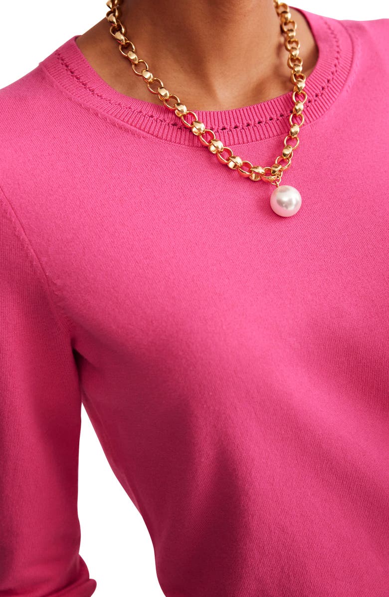 Boden Catriona Pointelle Trim Crewneck Sweater, Alternate, color, 