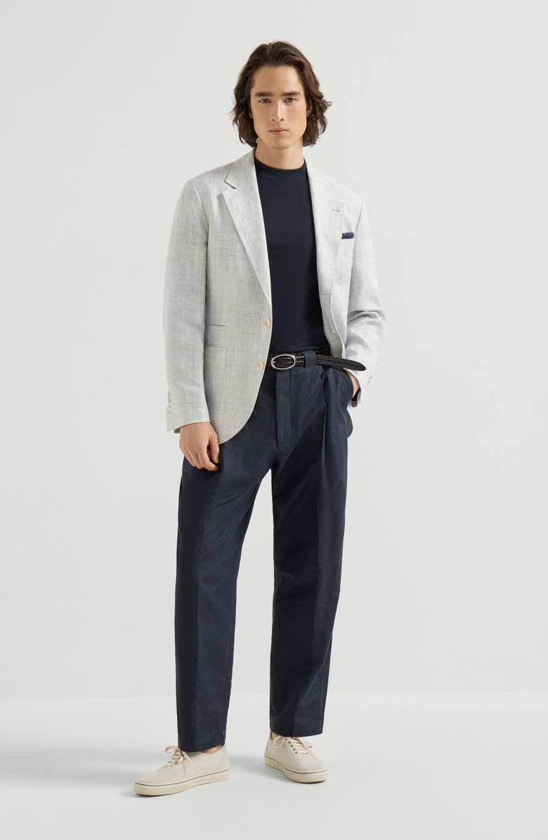 Brunello Cucinelli Houndstooth deconstructed blazer, Alternate, color, Pearl Grey