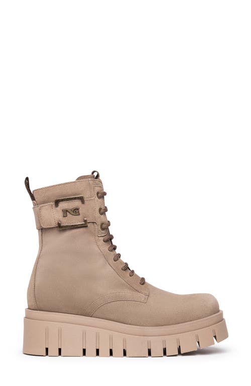 Nerogiardini Logo Plate Platform Wedge Bootie In Gray