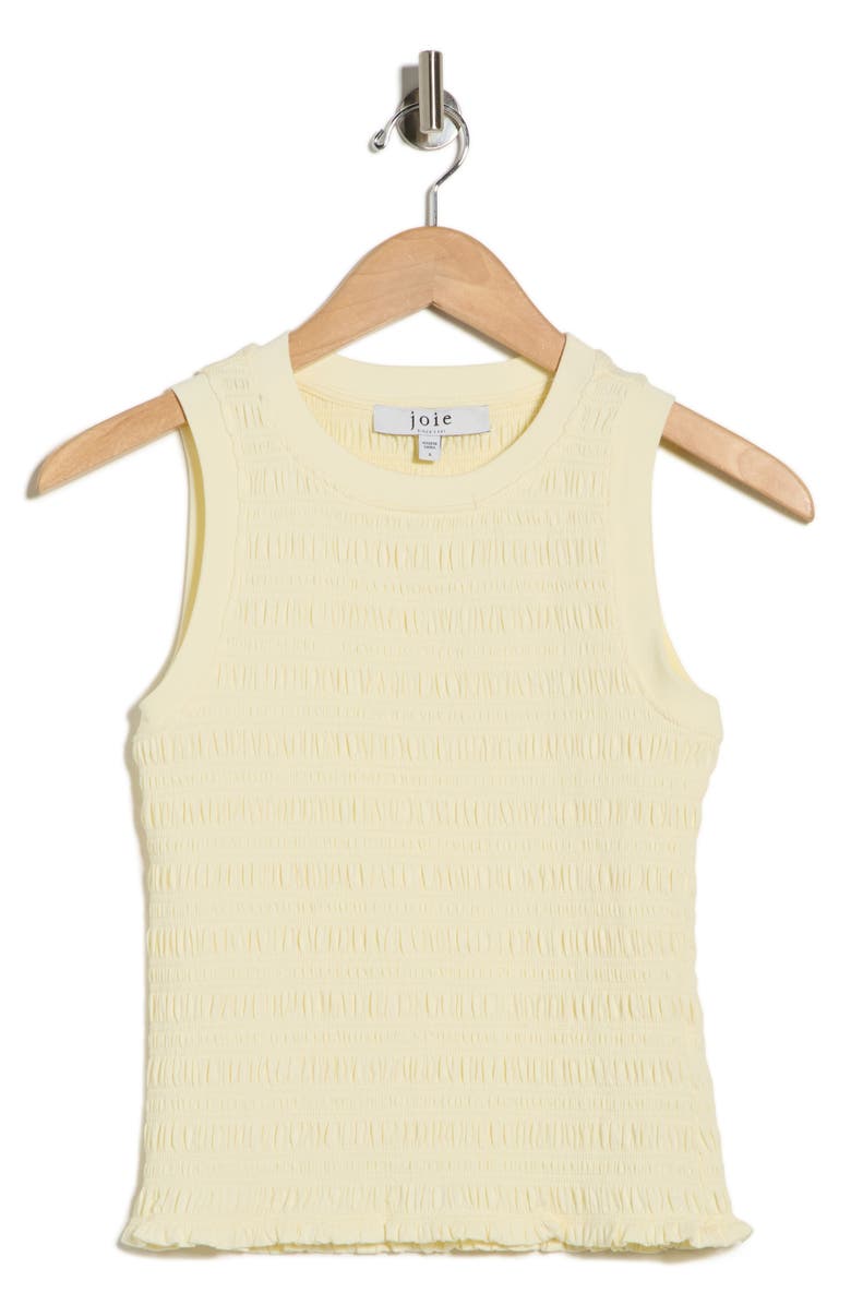 Joie Smocked Crewneck Tank, Alternate, color, Yellow