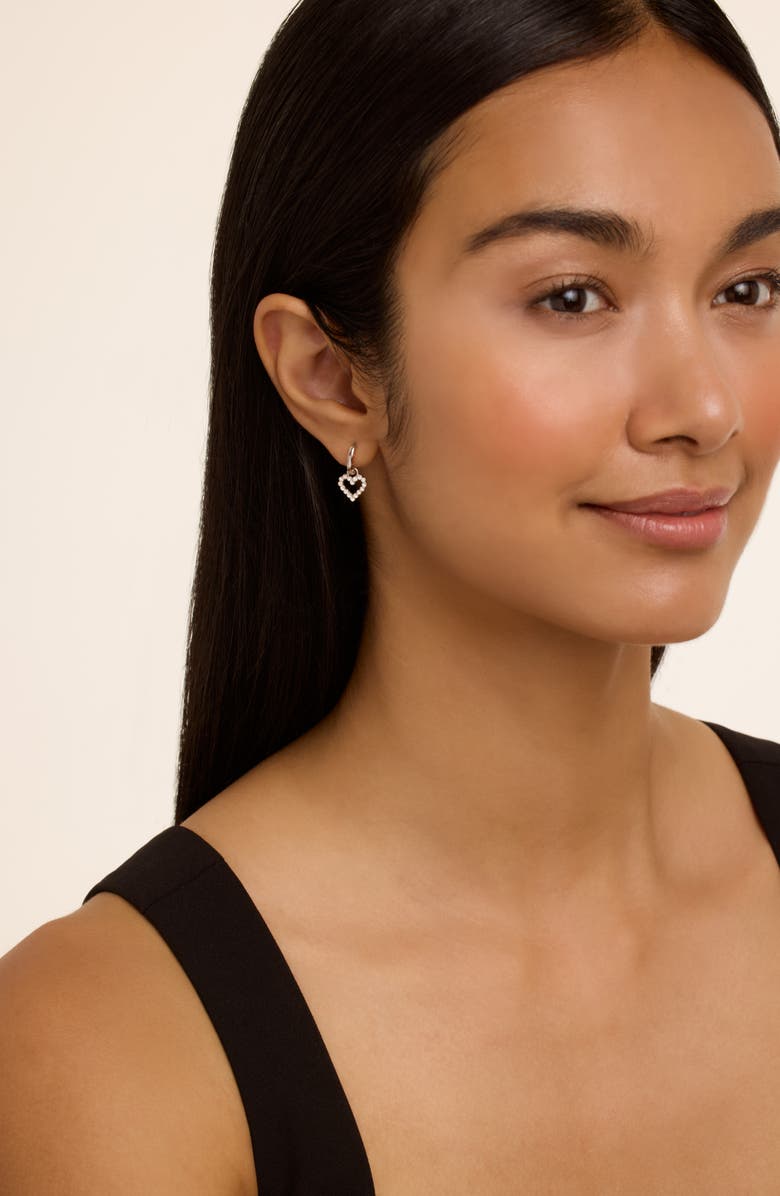 Ted Baker Amora Halo Heart Huggie Earrings, Alternate, color, 