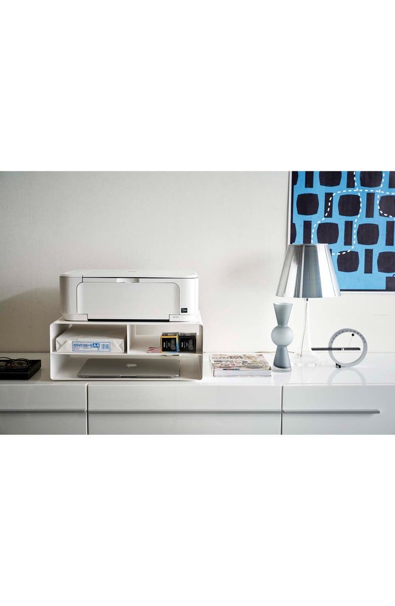 Yamazaki Tower Desktop Printer Stand, Alternate, color, White