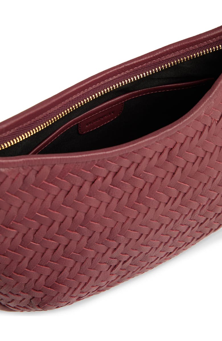 LK Bennett Harley Woven Leather Crossbody Bag, Alternate, color, Burgundy