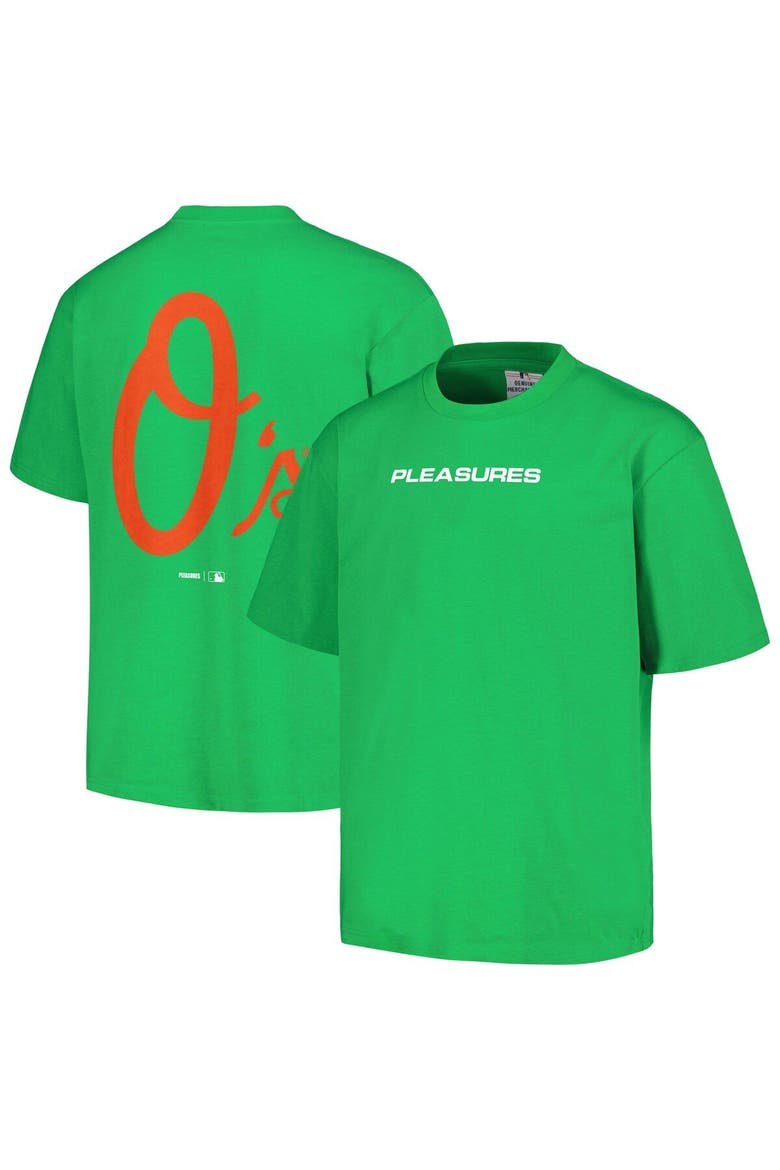 Men's PLEASURES  Green Baltimore Orioles Ballpark T-Shirt, Main, color, Green