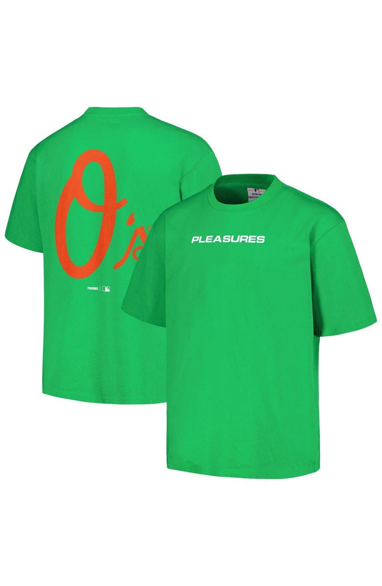 PLEASURES Men's PLEASURES  Green Baltimore Orioles Ballpark T-Shirt, Main, color, Green