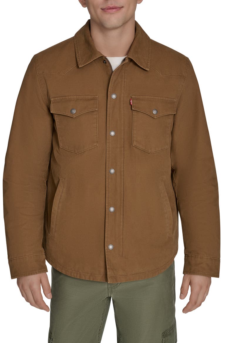 Western Shirt Jacket, Main, color, BROWN