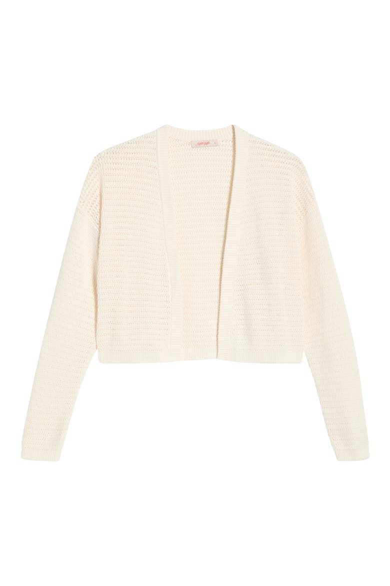 Anacapa Open Stitch Cotton Cardigan, Alternate, color, ANTIQUE WHITE