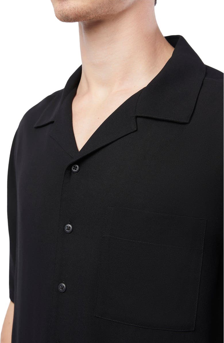 Onia Silk Vacation Short Sleeve Shirt, Alternate, color, Black