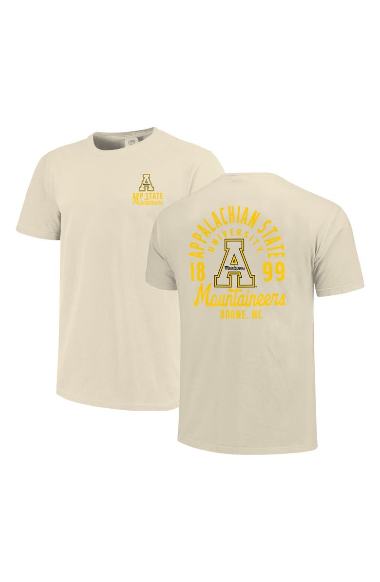 IMAGE ONE Men's Cream Appalachian State Mountaineers Comfort Colors Mascot Overlay T-Shirt, Main, color, Cream