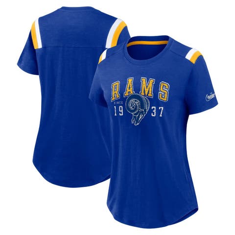 Women's Nike  Heather Royal Los Angeles Rams Historic Slub Fashion T-Shirt