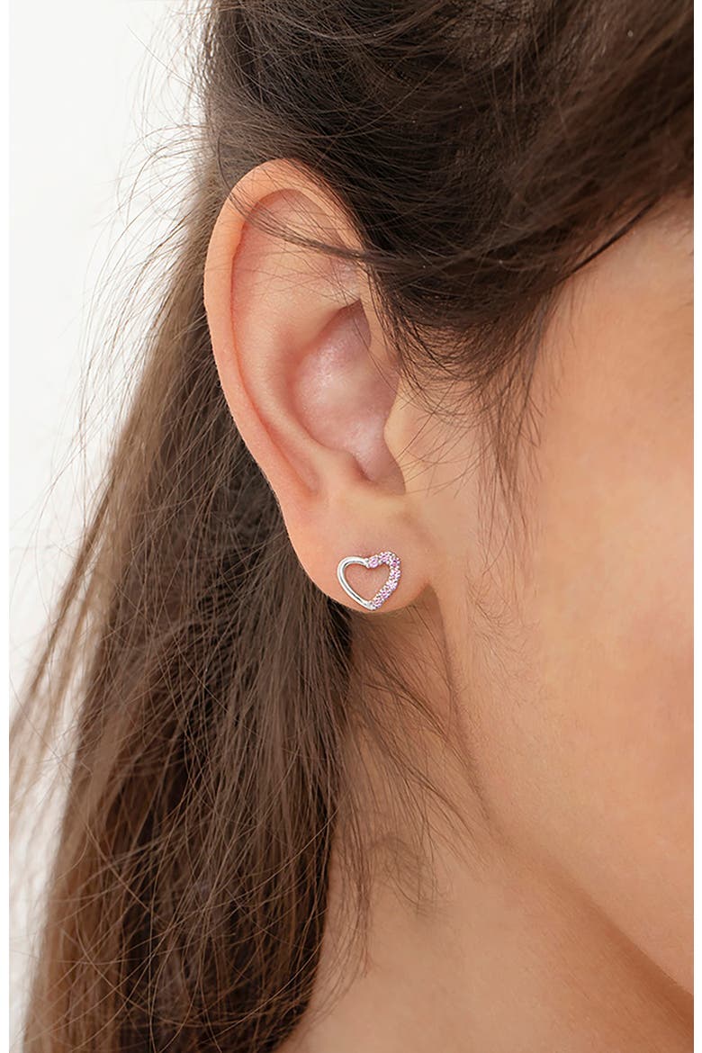 Two in One Heart Earrings, Alternate, color, Pink