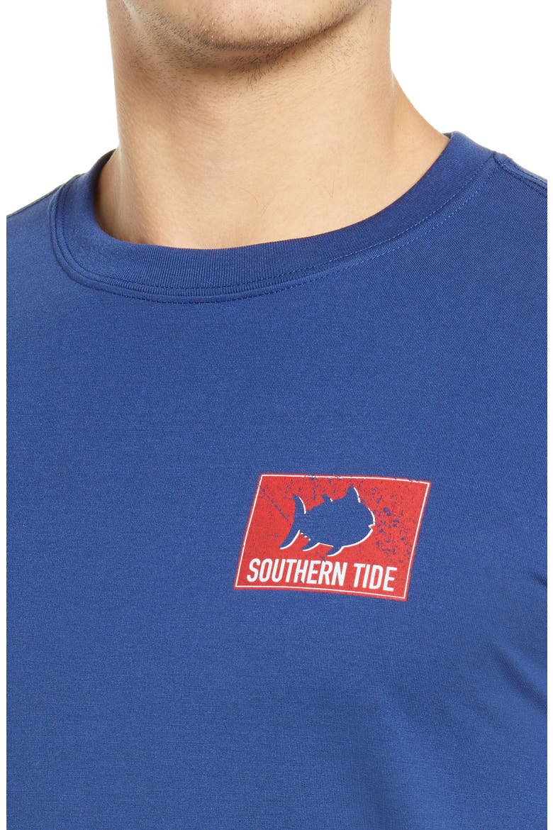 Shark Flag Long Sleeve Graphic Tee, Alternate, color, BLUE NIGHT