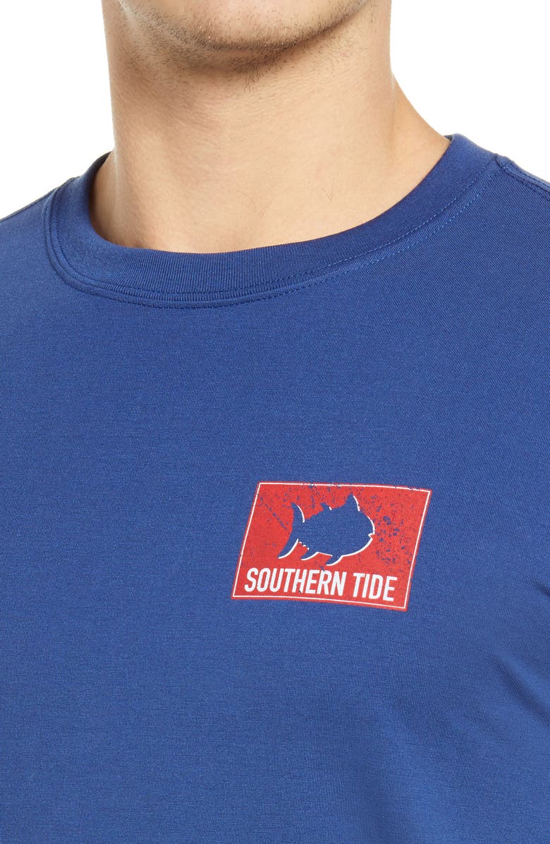 Southern Tide Shark Flag Long Sleeve Graphic Tee, Alternate, color, 