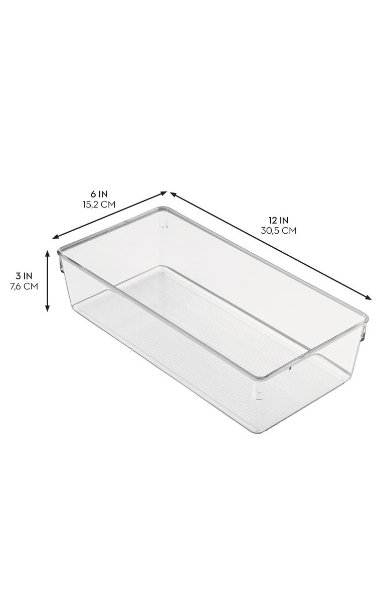 iDesign Plastic Dresser Drawer Organizer for Bedroom - Set of 3 - Clear, Alternate, color, Clear