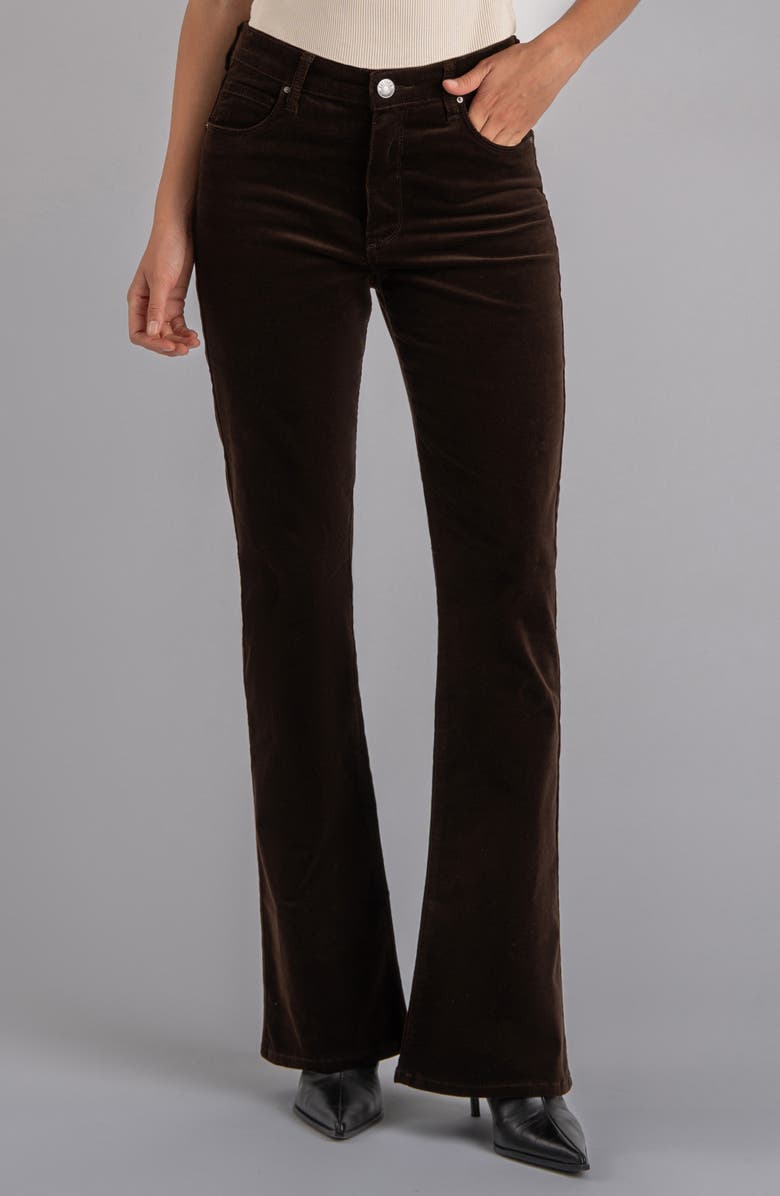 KUT from the Kloth Ana Fab Ab High Waist Corduroy Flare Jeans, Main, color, Brownie