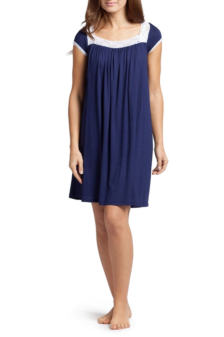 The Lace Maternity/Nursing Nightgown, Main, color, ESTATE BLUE