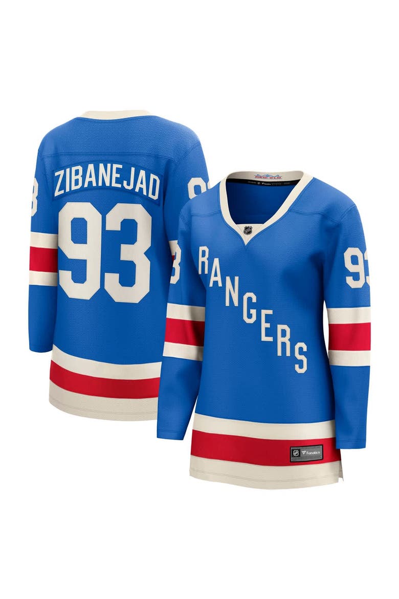 Women's Fanatics Mika Zibanejad Blue New York Rangers Centennial Breakaway Jersey, Alternate, color, Blue