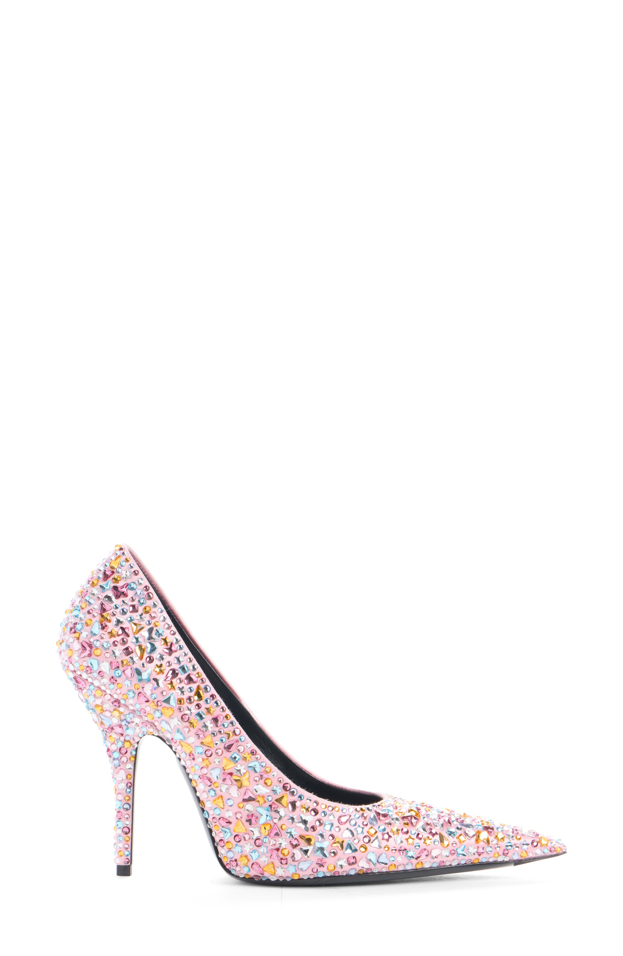 Balenciaga Knife Embellished Pointed Toe Pump, Alternate, color, Pink/ Multicolor