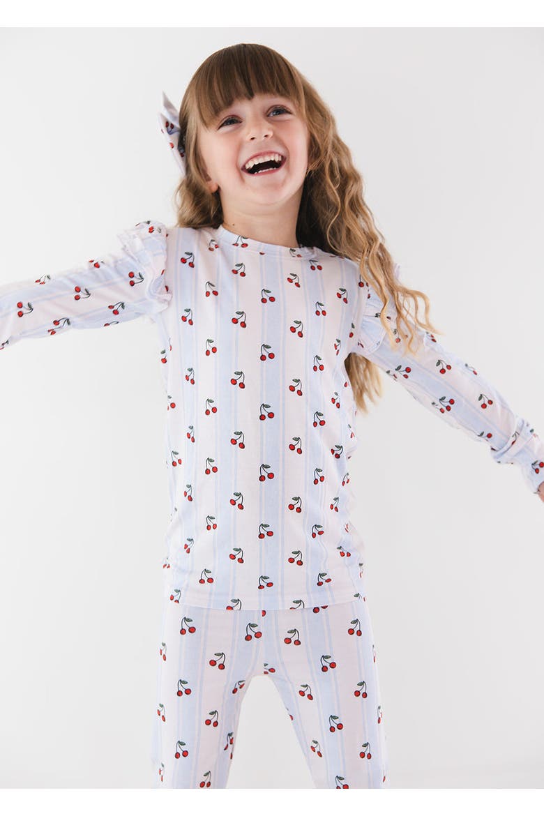 Ruffle Pajama Set, Alternate, color, Multicolored
